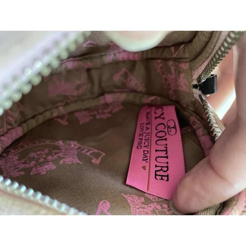 VTG Juicy Couture Pink Queen of‎ Couture Round Mini Canteen Purse Crossbody Y2K